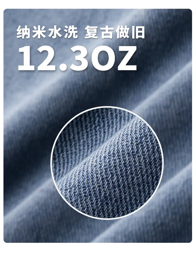 Men's Dark Blue Wide Leg Jeans High End Street Fashion — feature 6