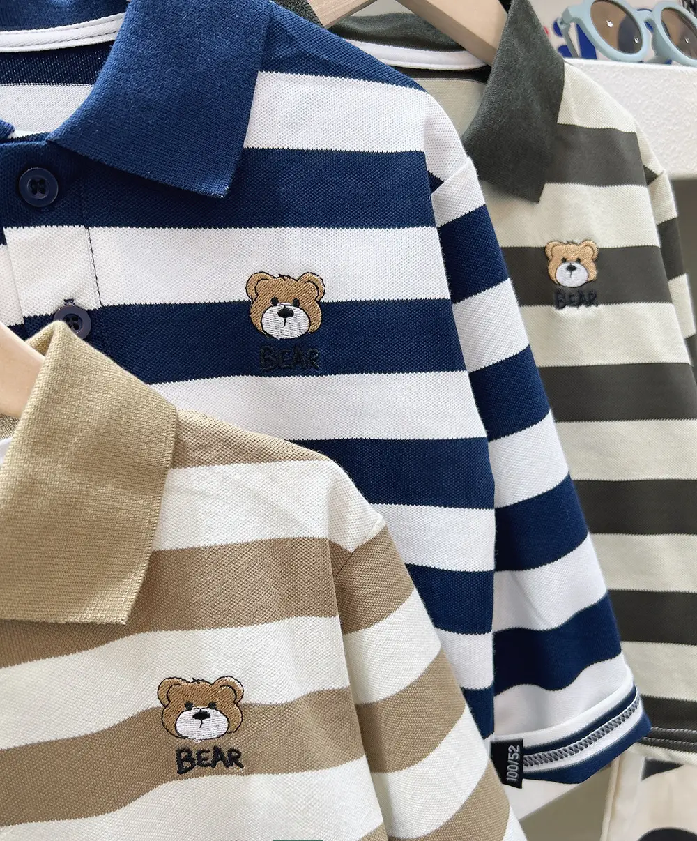 Boys' Striped Polo Shirt Long Sleeve Spring Autumn Wear — feature 5