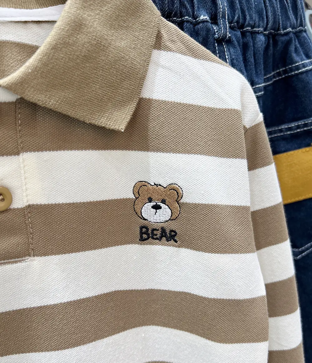Boys' Striped Polo Shirt Long Sleeve Spring Autumn Wear — feature 8