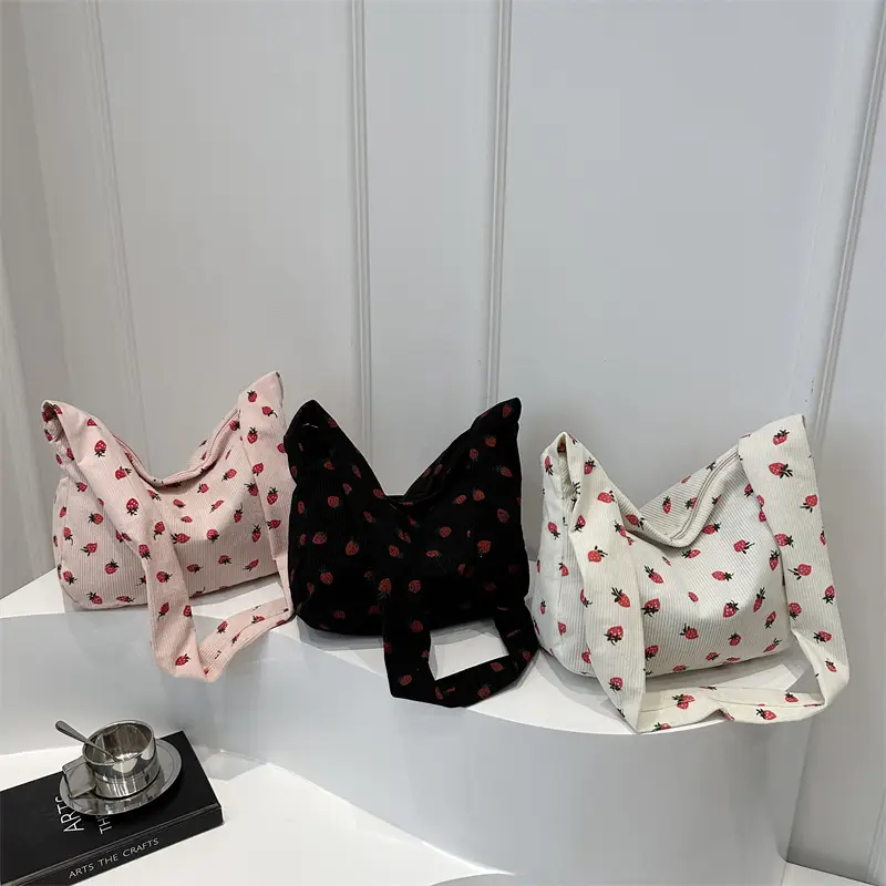 Strawberry Print Casual Tote Bag for Women - Image 7