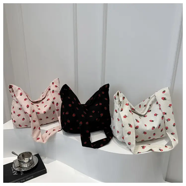 Strawberry Print Casual Tote Bag for Women — feature 12