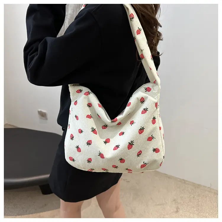 Strawberry Print Casual Tote Bag for Women — feature 16
