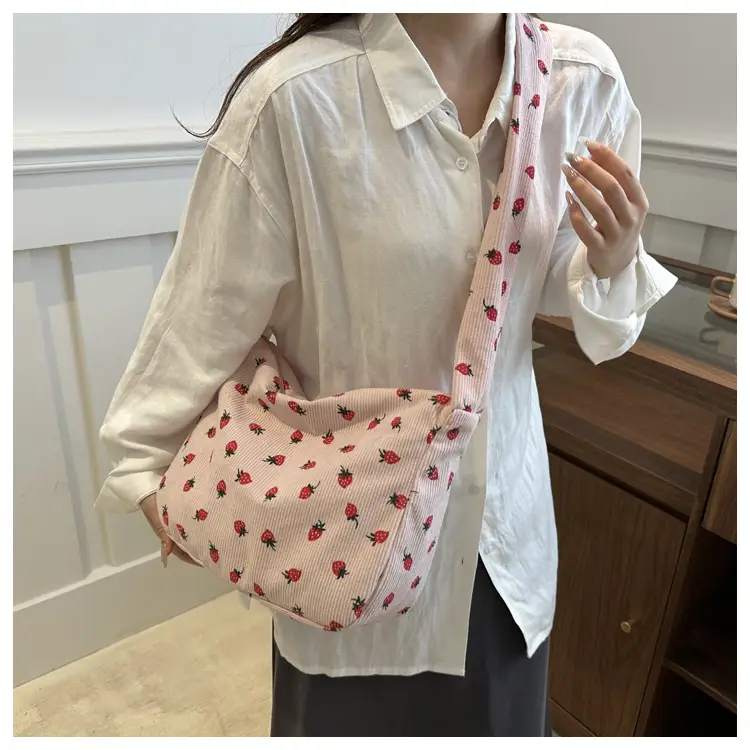 Strawberry Print Casual Tote Bag for Women — feature 20