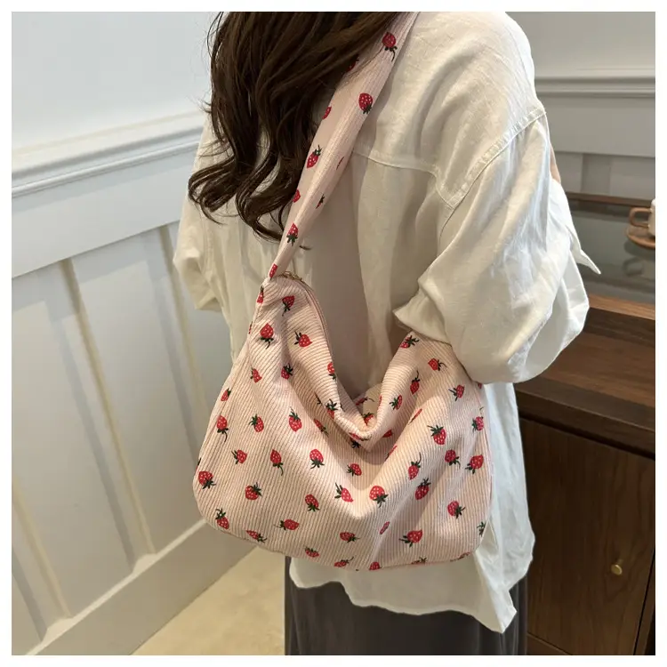 Strawberry Print Casual Tote Bag for Women — feature 23