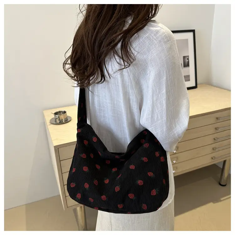 Strawberry Print Casual Tote Bag for Women — feature 28