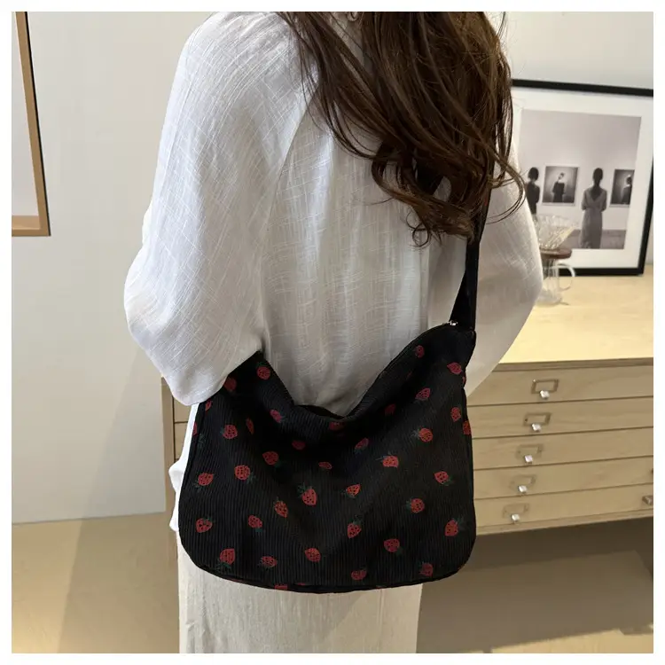 Strawberry Print Casual Tote Bag for Women — feature 29