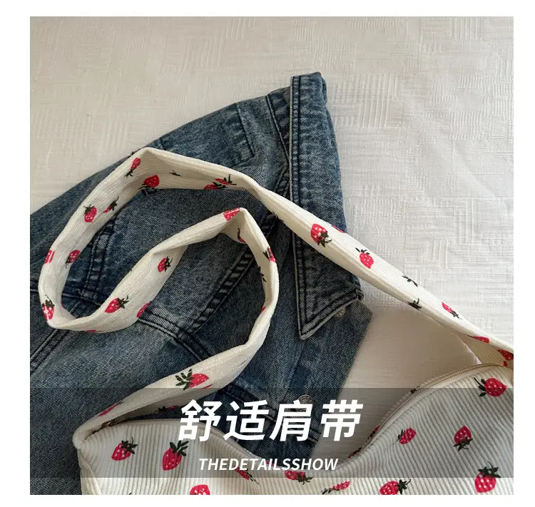 Strawberry Print Casual Tote Bag for Women — feature 5