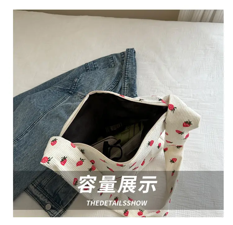 Strawberry Print Casual Tote Bag for Women — feature 7