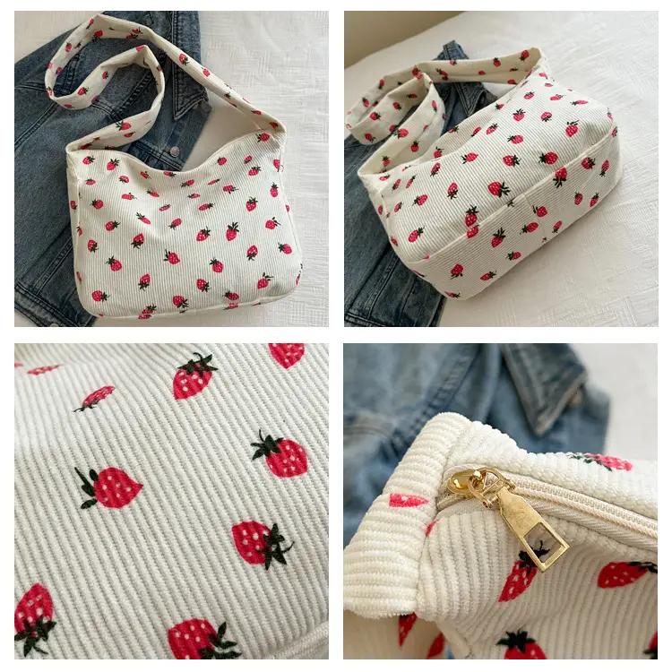 Strawberry Print Casual Tote Bag for Women — feature 8