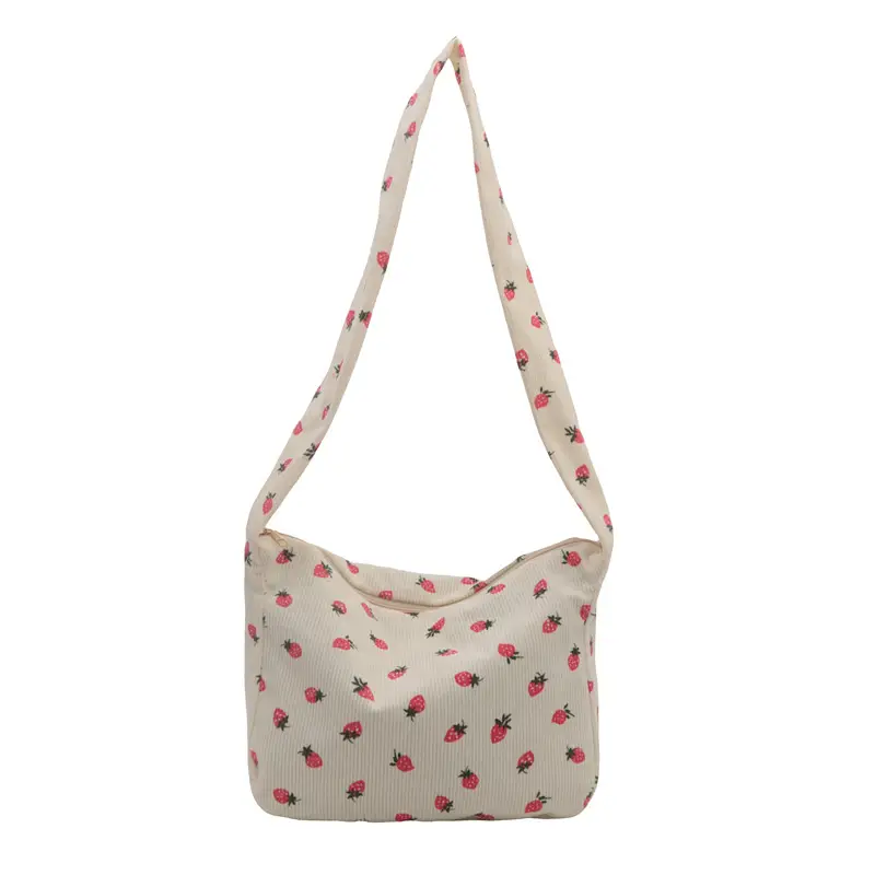 Strawberry Print Casual Tote Bag for Women - Image 2