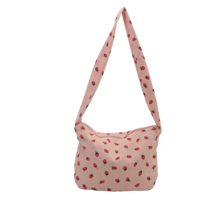 Strawberry Print Casual Tote Bag for Women - Image 3
