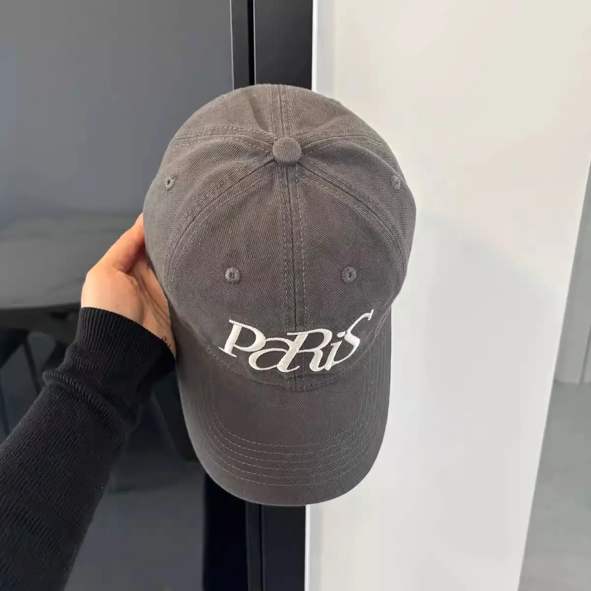 Paris Embroidered Beige Baseball Cap for Men Women — feature 10