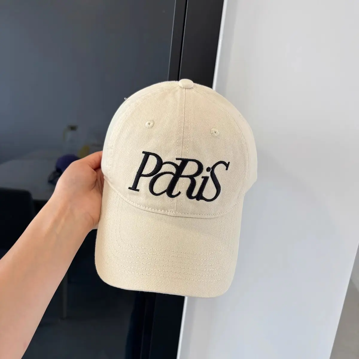 Paris Embroidered Beige Baseball Cap for Men Women — feature 14