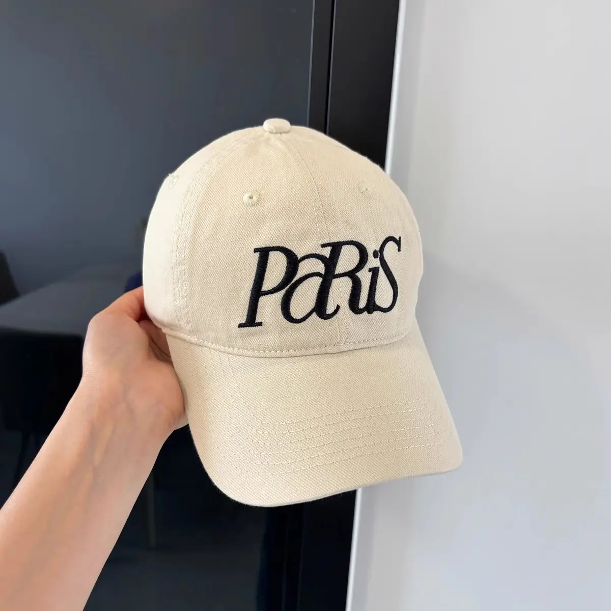 Paris Embroidered Beige Baseball Cap for Men Women — feature 15