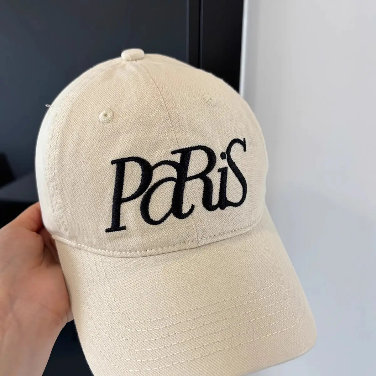 Paris Embroidered Beige Baseball Cap for Men Women — feature 16