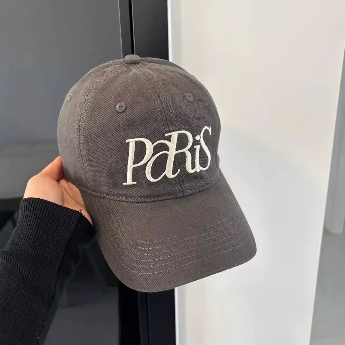 Paris Embroidered Beige Baseball Cap for Men Women — feature 8