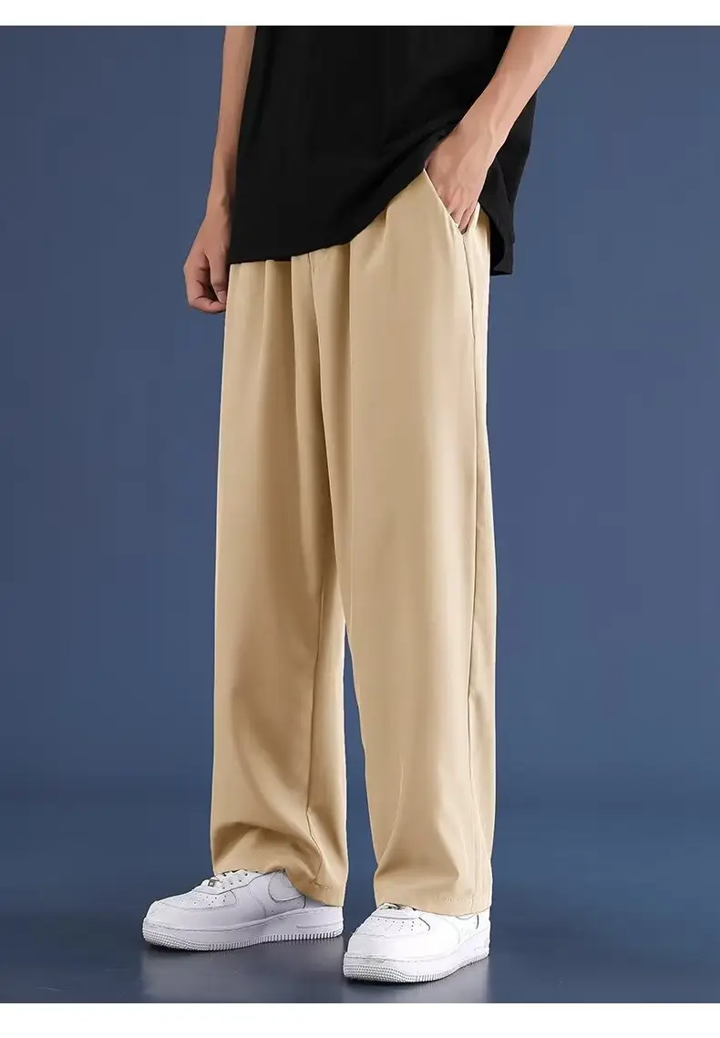 Men's Thin Ice Silk Pants Summer Loose Straight Casual Pants — feature 40
