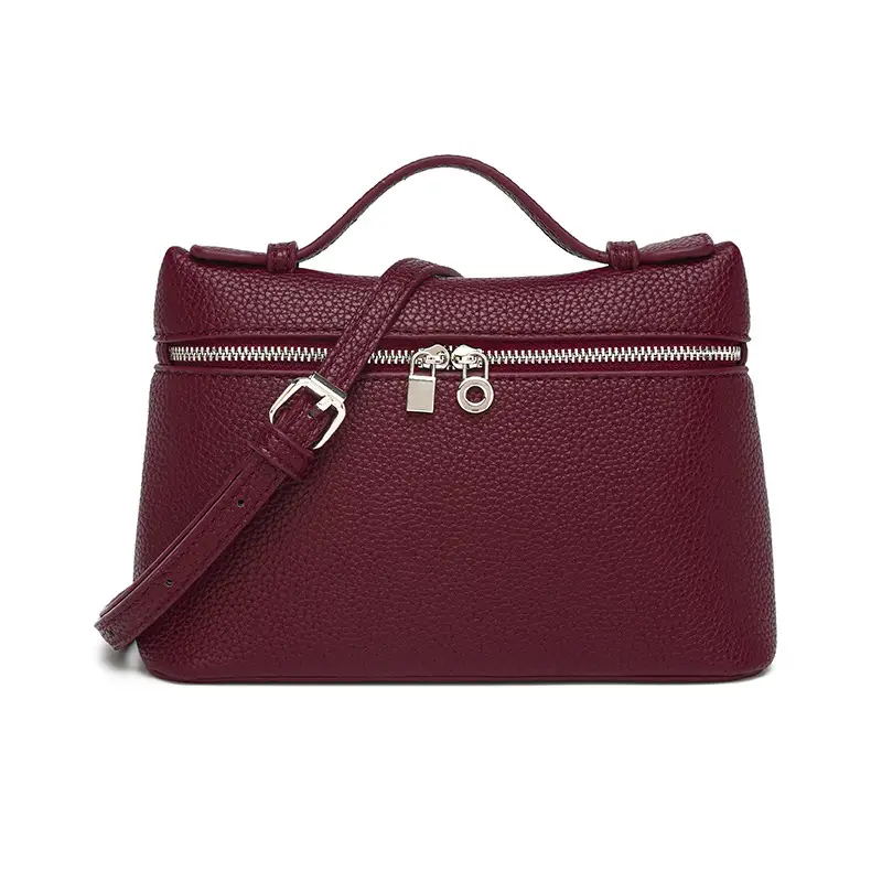 Black Leather Crossbody Shoulder Bag for Women