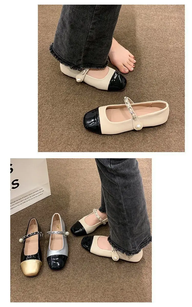 Mary Jane Women's Pearl Buckle Flat Shoes Autumn 2024 — feature 3