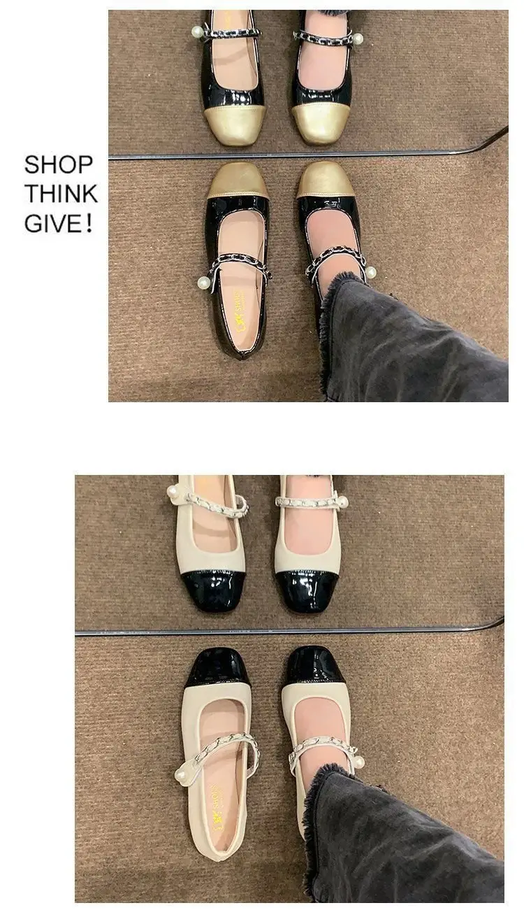 Mary Jane Women's Pearl Buckle Flat Shoes Autumn 2024 — feature 4