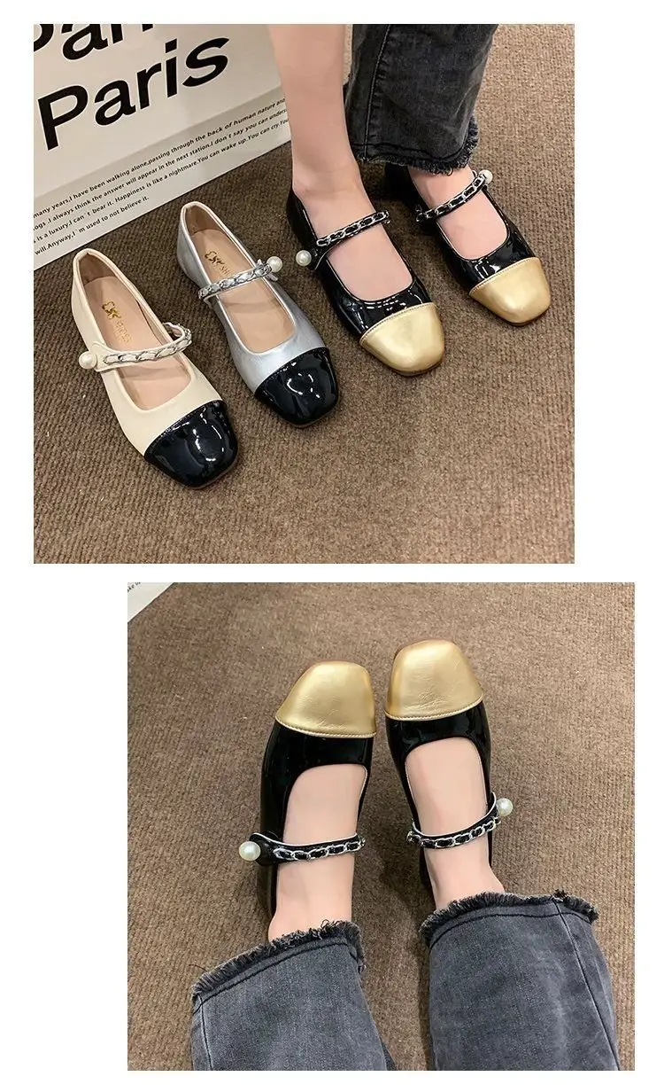 Mary Jane Women's Pearl Buckle Flat Shoes Autumn 2024 — feature 6
