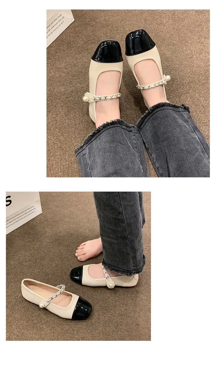 Mary Jane Women's Pearl Buckle Flat Shoes Autumn 2024 — feature 7