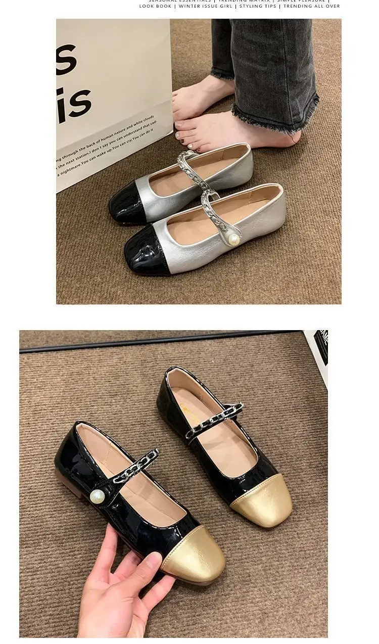 Mary Jane Women's Pearl Buckle Flat Shoes Autumn 2024 — feature 9