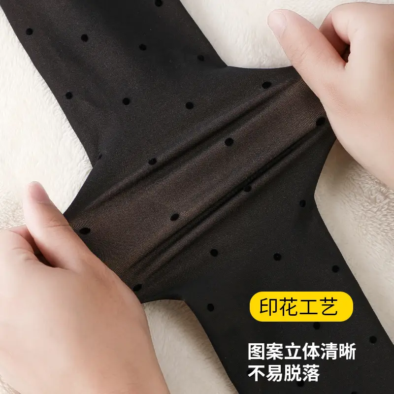Black Translucent Skin Bare Leg Artifact Women's Autumn and Winter Fake Translucent Pantyhose One-Piece Black Stockings Fleece-Lined Thickeneded Leggings Wholesale