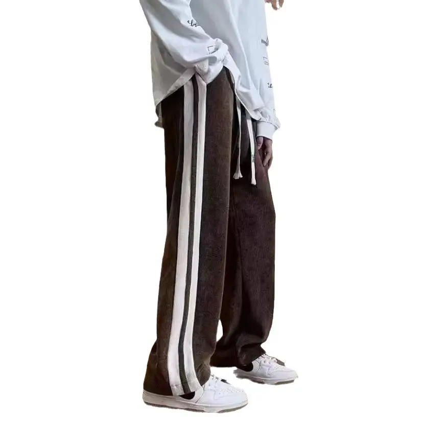 Men's Black Fleece Lined Winter Sports Pants Thickened Warm