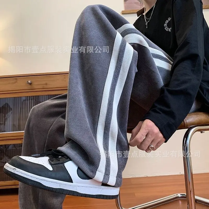 Men's Black Fleece Lined Winter Sports Pants Thickened Warm
