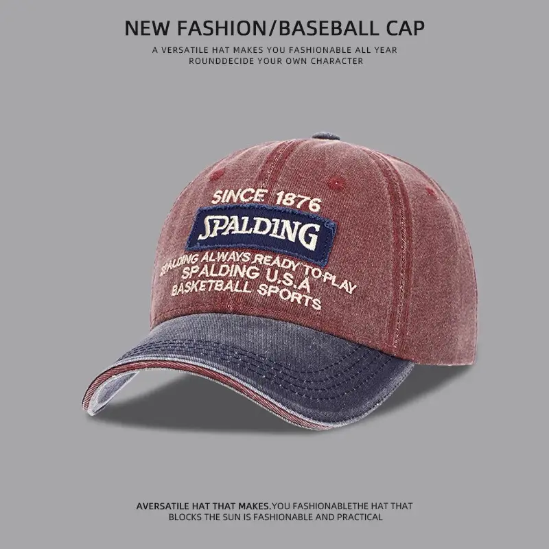 American Denim Baseball Cap Women Retro Wide Brim