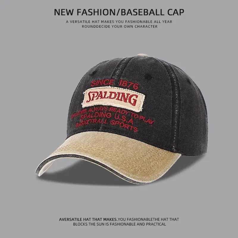 American Denim Baseball Cap Women Retro Wide Brim — feature 4