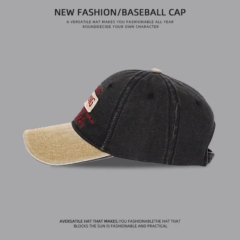 American Denim Baseball Cap Women Retro Wide Brim — feature 7