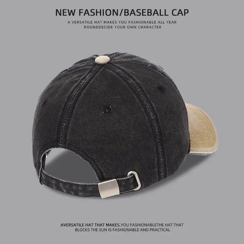 American Denim Baseball Cap Women Retro Wide Brim — feature 8