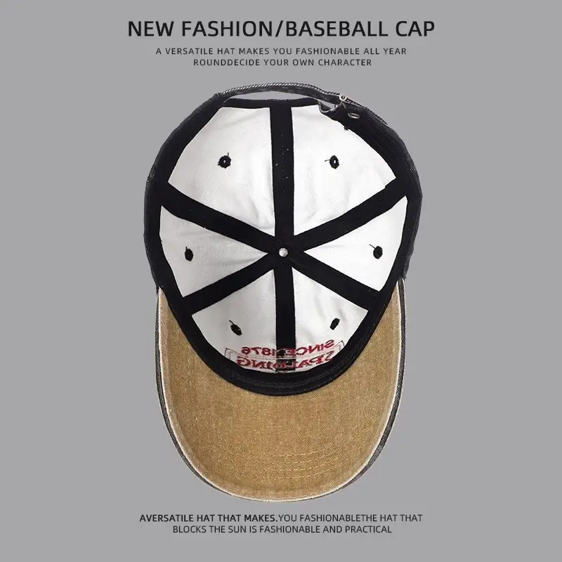 American Denim Baseball Cap Women Retro Wide Brim — feature 9
