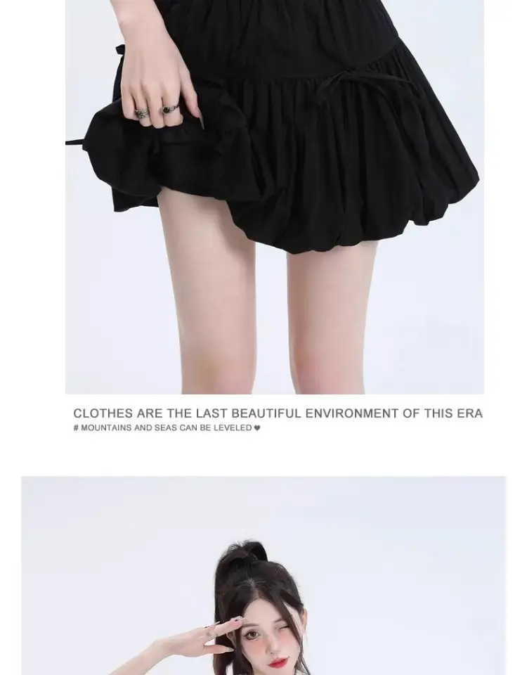 Black Bow Pleated High Waist Tulle Skirt for Women — feature 15