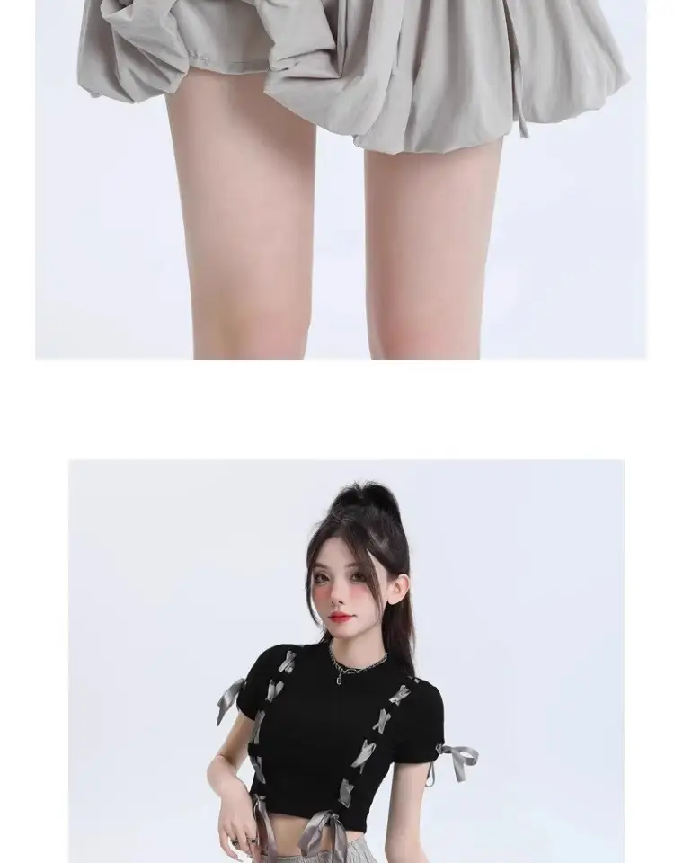 Black Bow Pleated High Waist Tulle Skirt for Women — feature 4