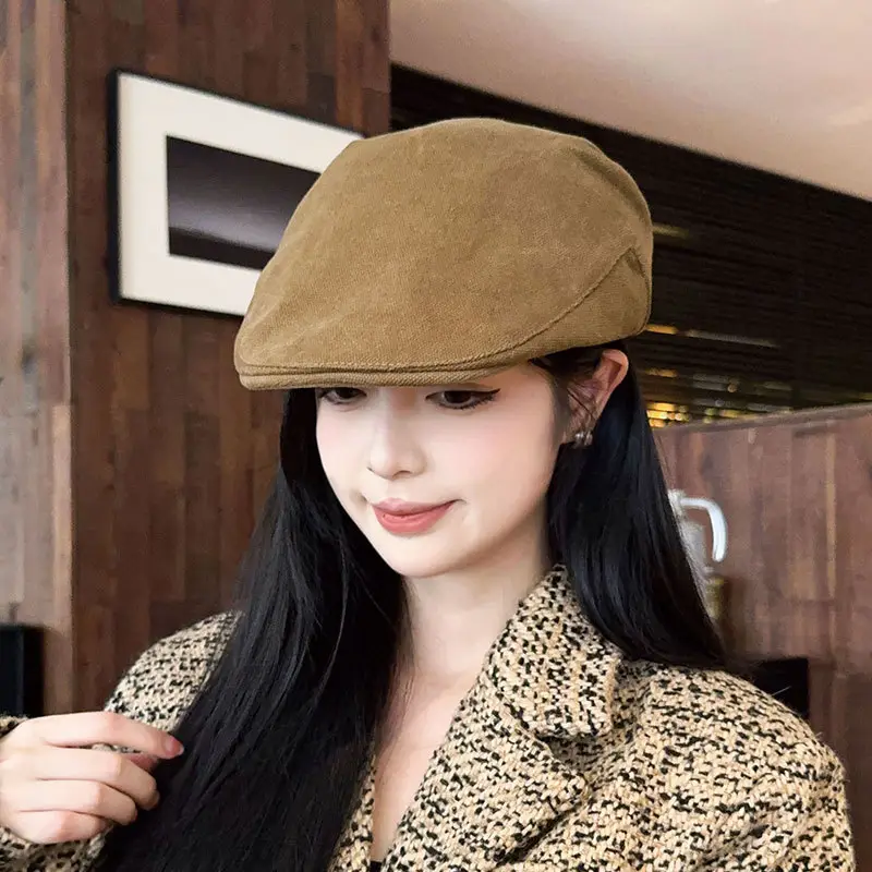Men's Tan Duckbill Beret Cap Summer Wear - Image 6