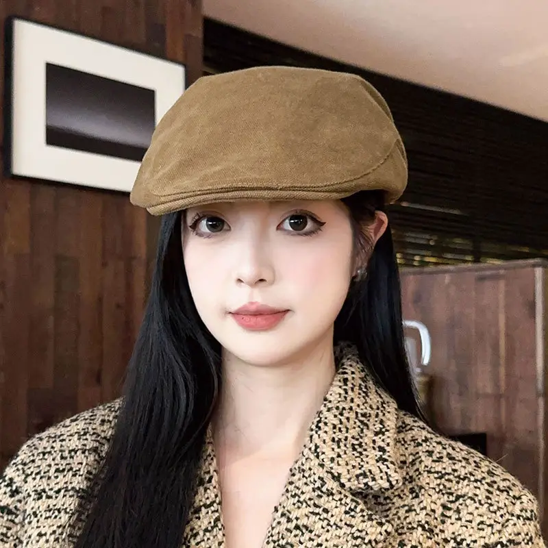 Men's Tan Duckbill Beret Cap Summer Wear - Image 9