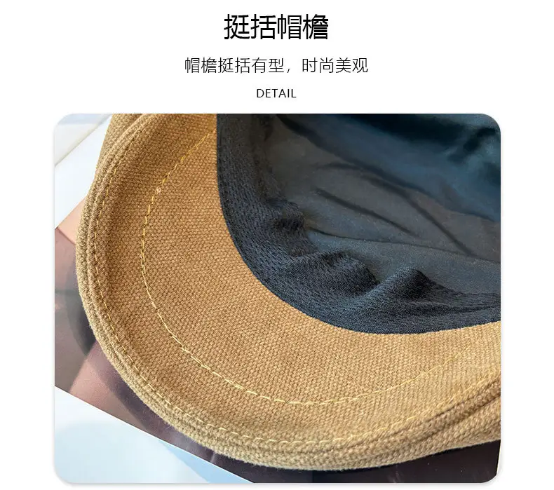 Men's Tan Duckbill Beret Cap Summer Wear — feature 10
