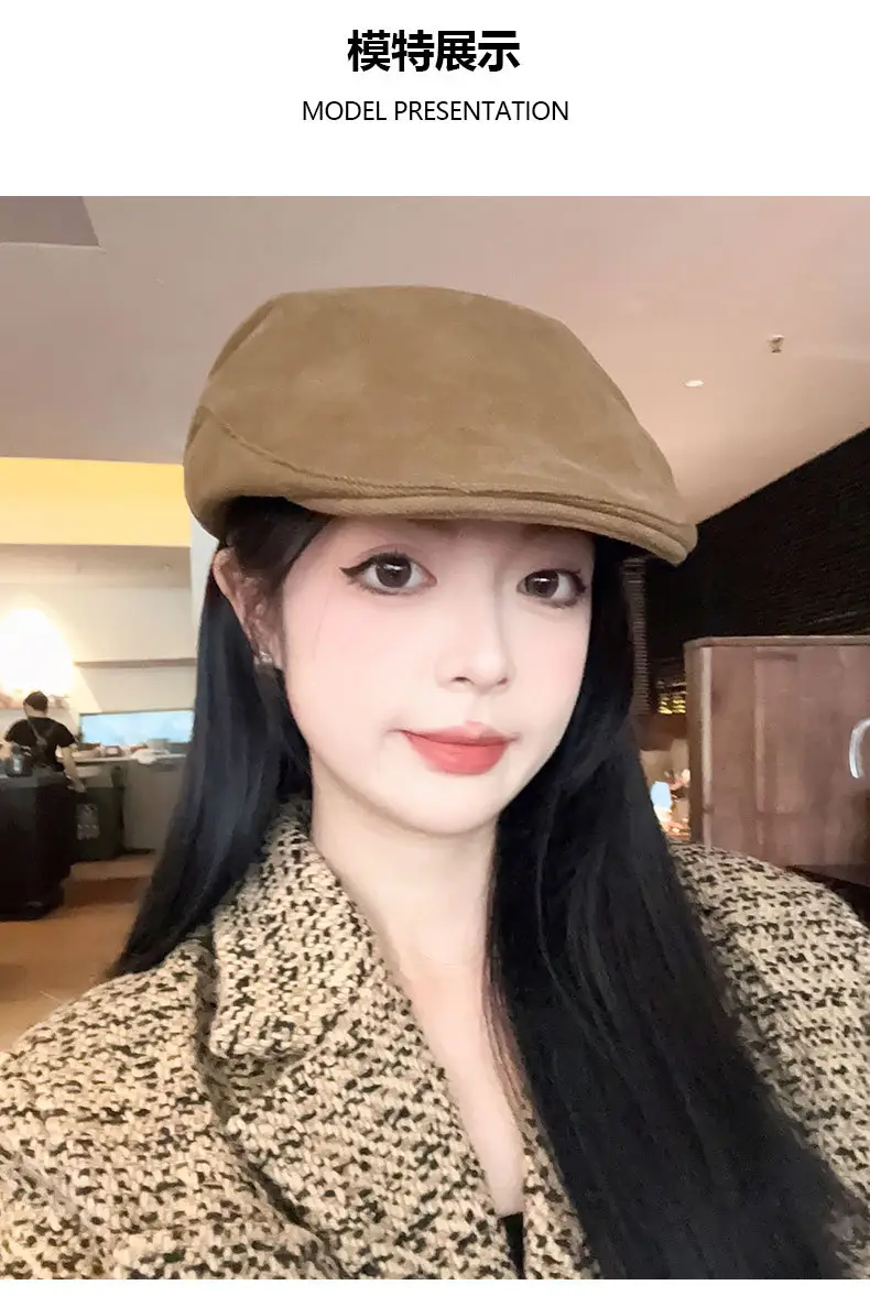 Men's Tan Duckbill Beret Cap Summer Wear — feature 12