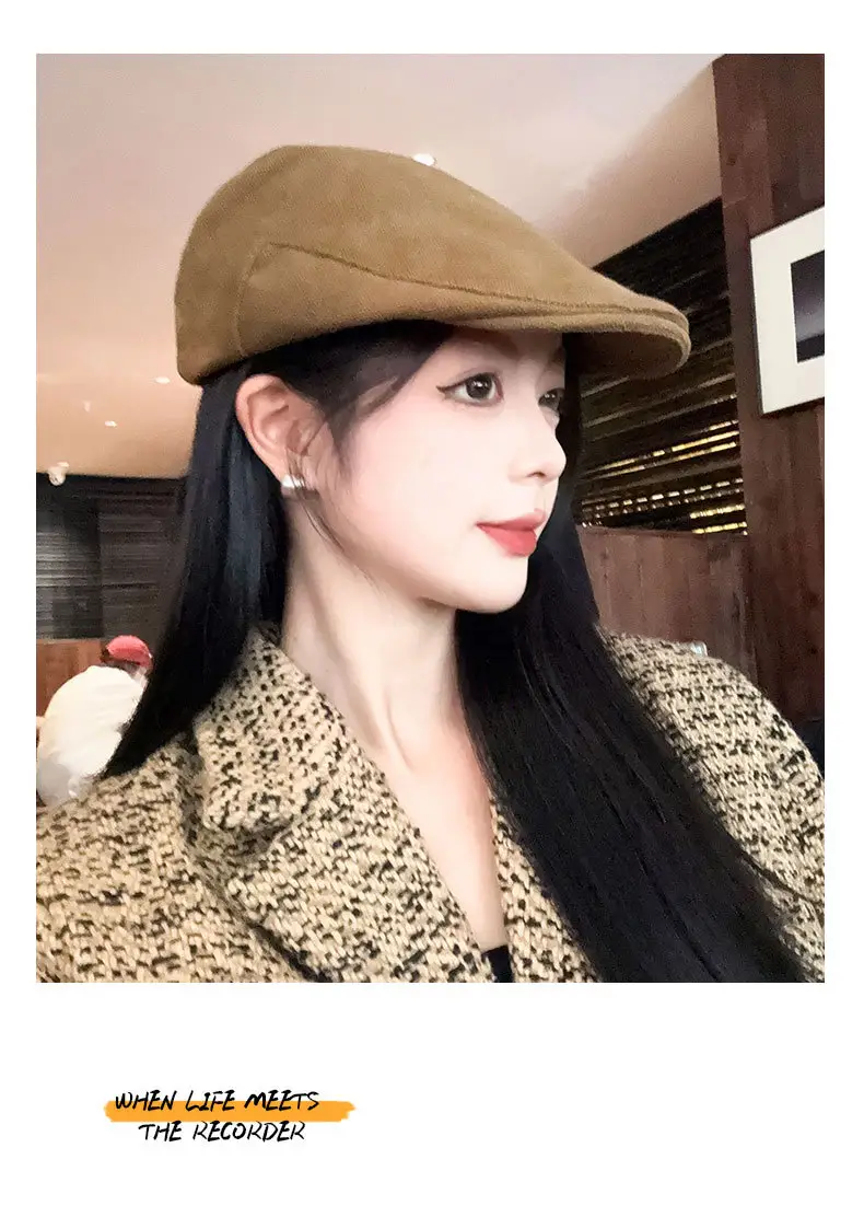 Men's Tan Duckbill Beret Cap Summer Wear — feature 13