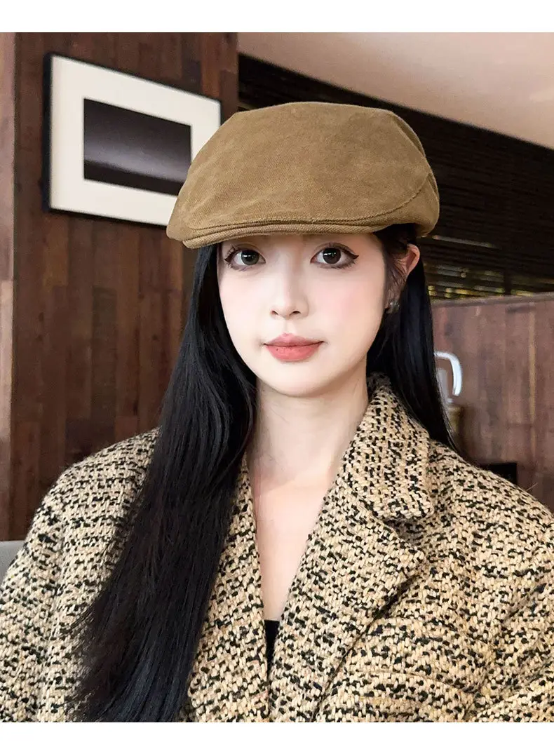 Men's Tan Duckbill Beret Cap Summer Wear — feature 14