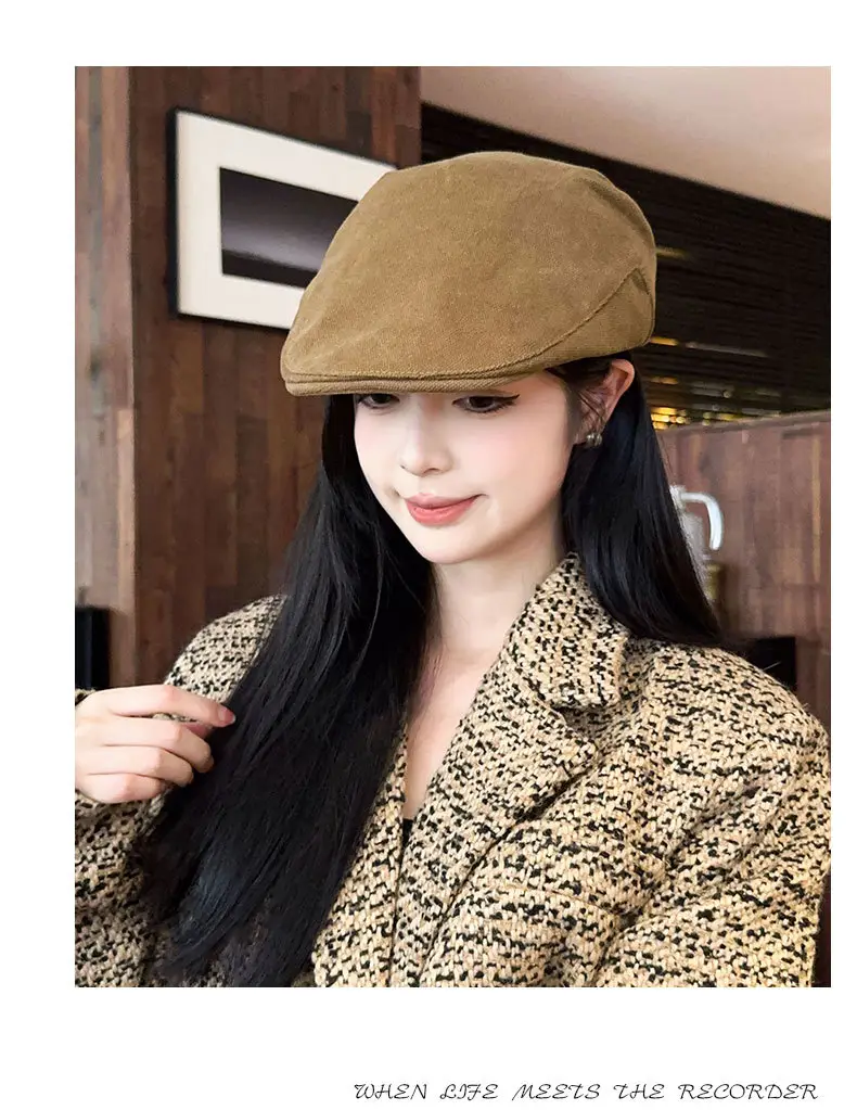 Men's Tan Duckbill Beret Cap Summer Wear — feature 15
