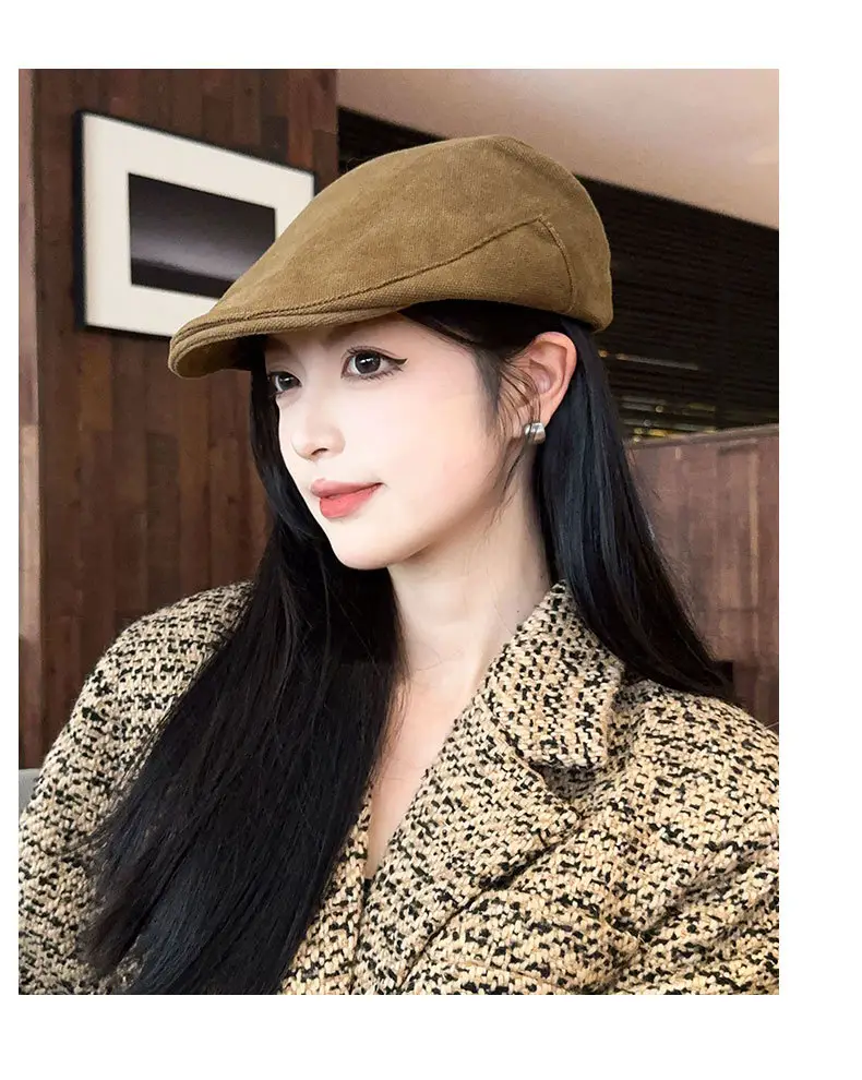 Men's Tan Duckbill Beret Cap Summer Wear — feature 16