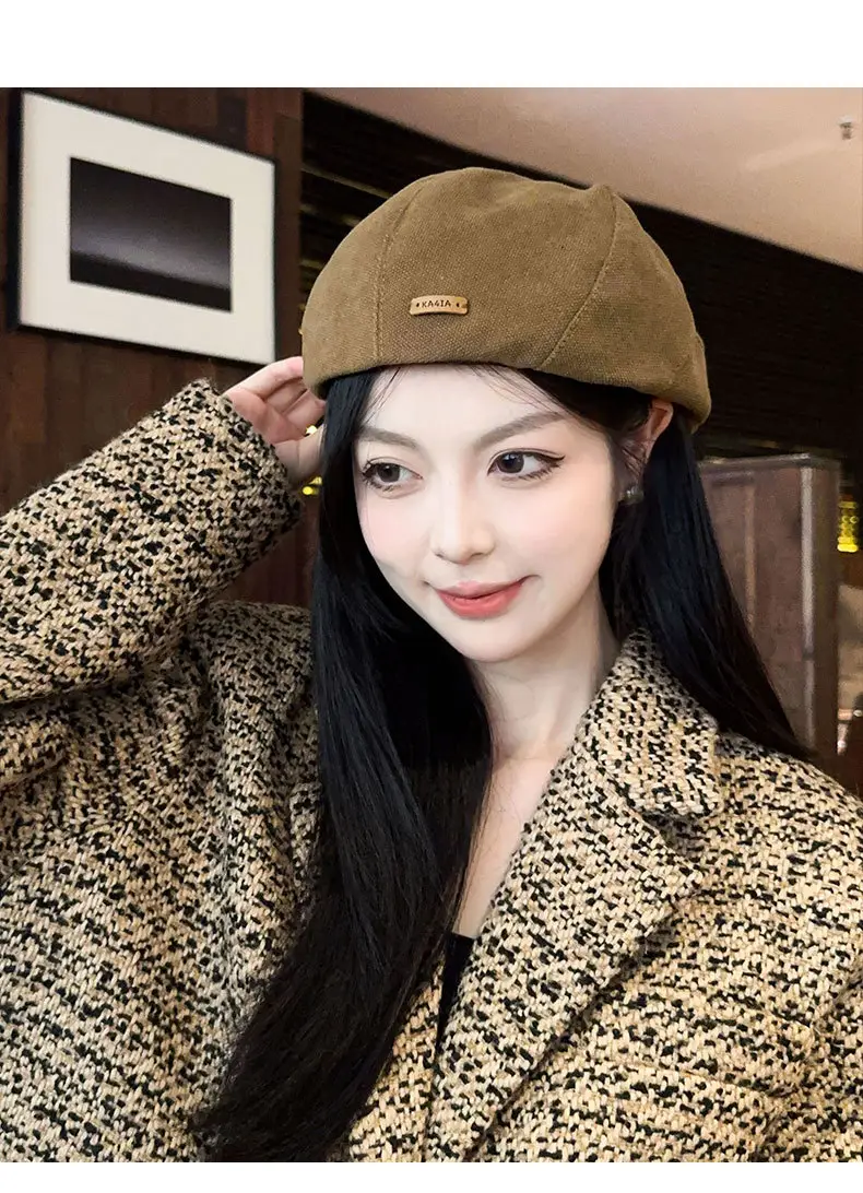 Men's Tan Duckbill Beret Cap Summer Wear — feature 18