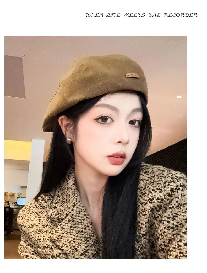 Men's Tan Duckbill Beret Cap Summer Wear — feature 20