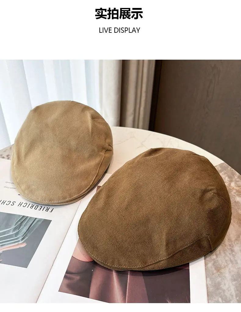 Men's Tan Duckbill Beret Cap Summer Wear — feature 21