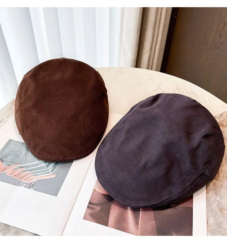 Men's Tan Duckbill Beret Cap Summer Wear — feature 22
