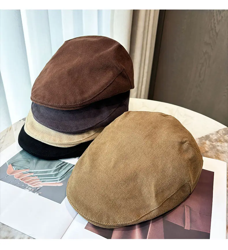 Men's Tan Duckbill Beret Cap Summer Wear — feature 23